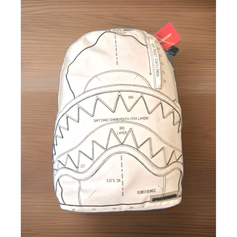 Sprayground Technical Cut & Sew Shark Central Stencils Backpack w Tags